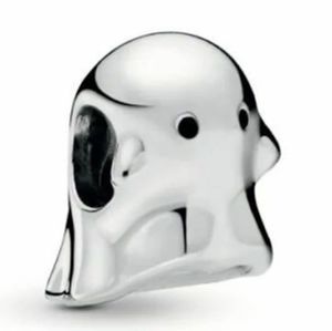 Pandora Ghost Sterling Silver Charm With Black Enamel